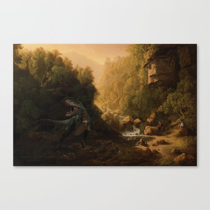 Jurassic Era Oil Painting Canvas Print
