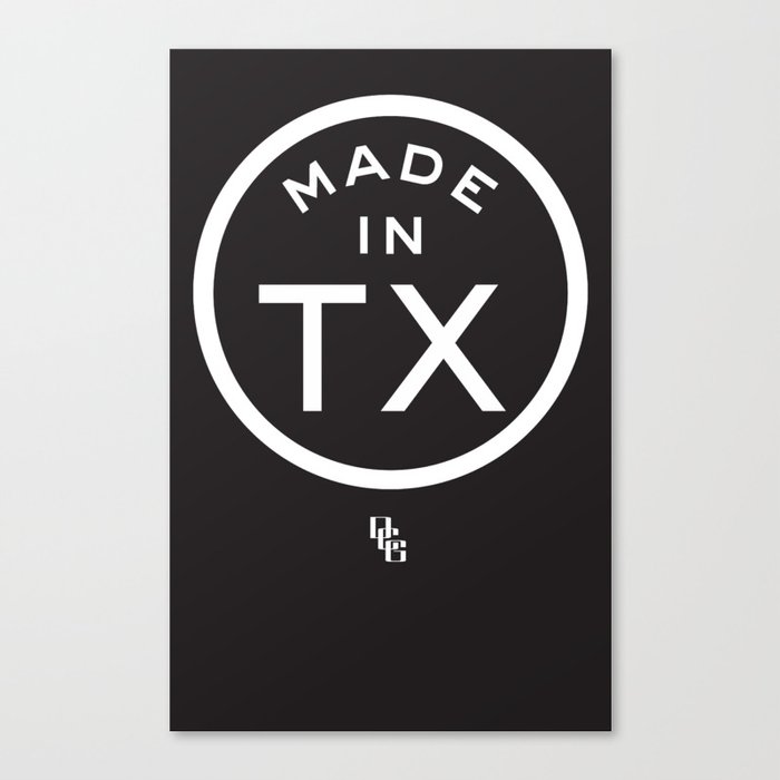 TX Texas (white) Canvas Print
