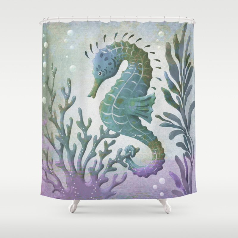 amazon seahorse shower curtain