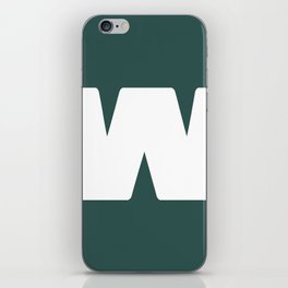 w (White & Dark Green Letter) iPhone Skin