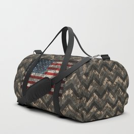 Digital Camo Patriotic Chevrons American Flag Duffle Bag