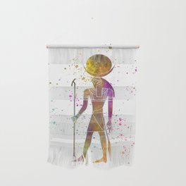 Egyptian god chons in watercolor Wall Hanging