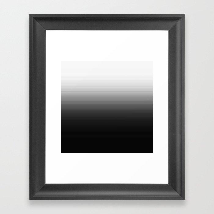Black & White Ombre Gradient Framed Art Print