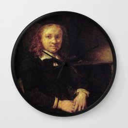 Rembrandt - Portrait of Jan Boursse, Sitting by a Stove Wall Clock