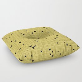 Yellow and Black Grid - Missing Pieces Floor Pillow