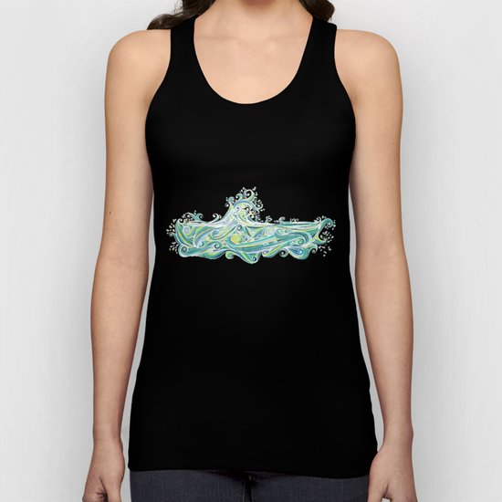 Crashing Wave Tangle - White Unisex Tank Top