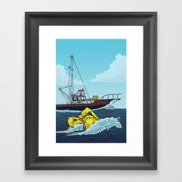 Jaws: Orca Illustration Framed Art Print