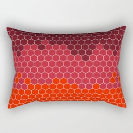 Honeycomb Red Ruby Crimson Scarlet Hive Rectangular Pillow