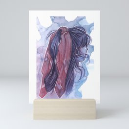 Watercolor ombré hair Mini Art Print