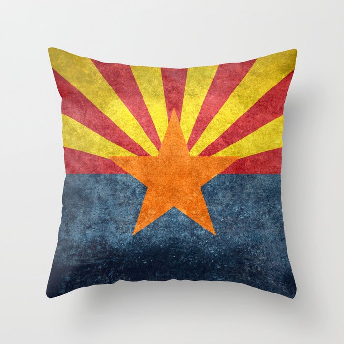 State flag of Arizona, the 48th state Throw Pillow