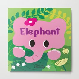 Like per Like Hi, baby elephant art print Metal Print