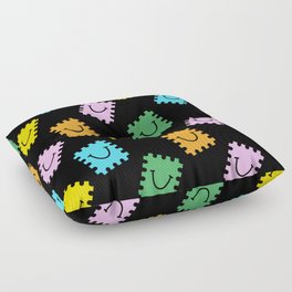 Colorful LSD cartoon seamless pattern illustration Floor Pillow