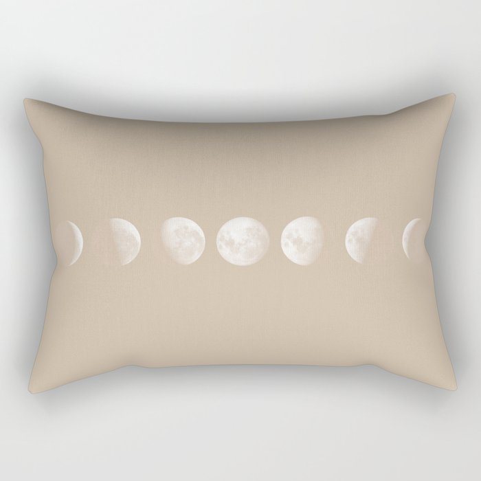 Moon Phases in Peach Rectangular Pillow