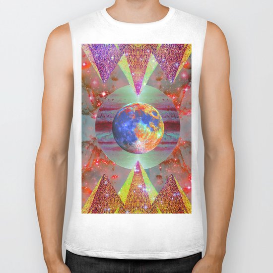 ☪elestial Pyramids Biker Tank