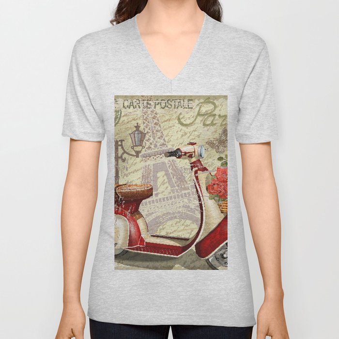 Paris vintage poster.  V Neck T Shirt
