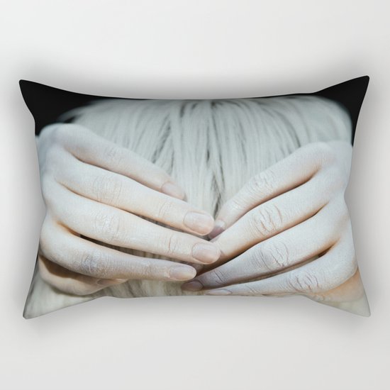 White hair Rectangular Pillow