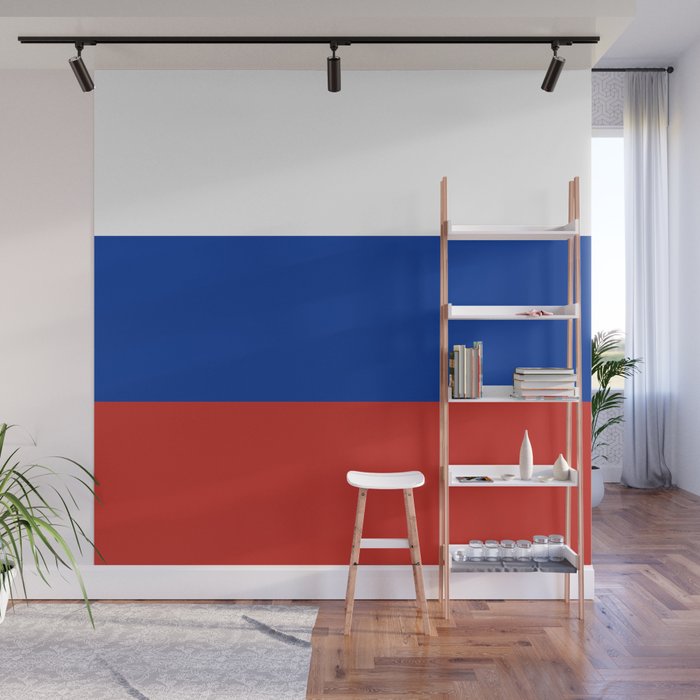 Russian Flag In Red White And Blue Wall Mural by HomeStead Digital