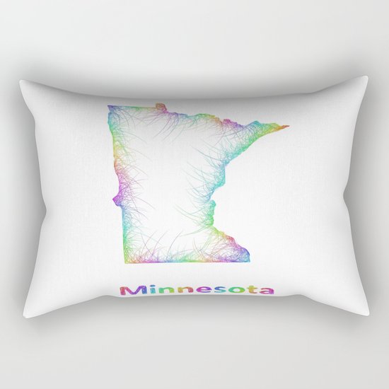 Rainbow Minnesota map Rectangular Pillow