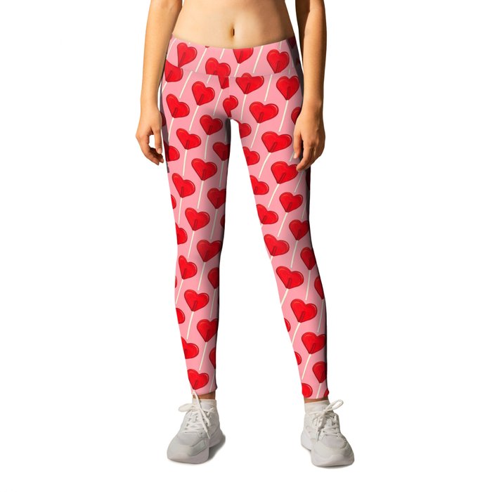 Heart Lollipop - Pink Leggings