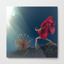 The Maiden and the Lion Fish Metal Print
