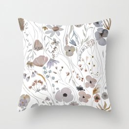 abstract flowers pattern  Throw Pillow