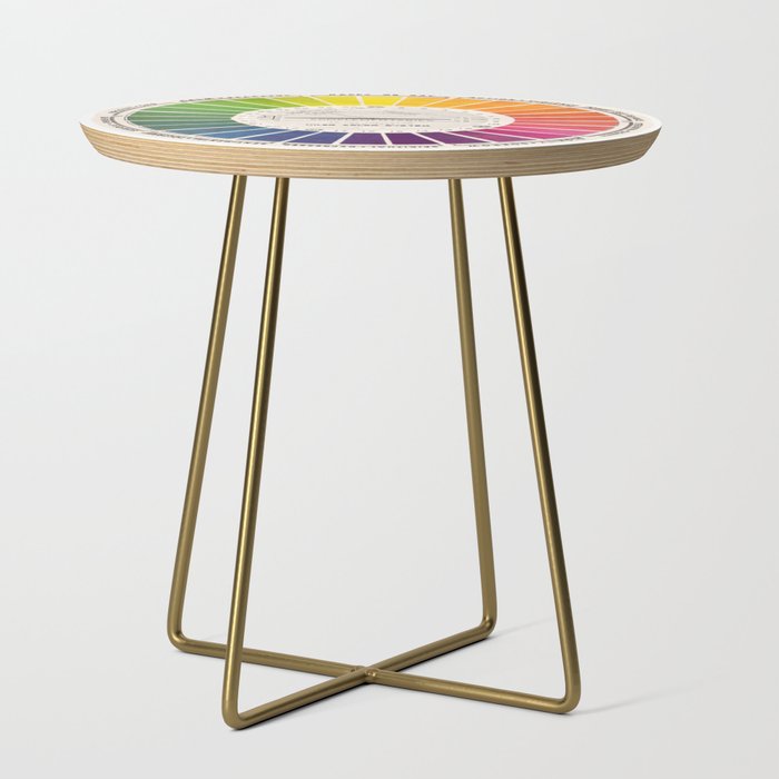 Vintage Color Wheel - Art Teaching Tool - Rainbow Mood Chart Pride Side Table
