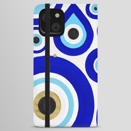 Evil Eye Charms on White iPhone Wallet Case