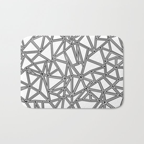 Abstract New Black on White Bath Mat