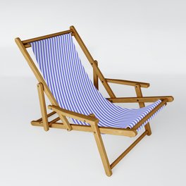 [ Thumbnail: Medium Slate Blue & Light Cyan Colored Pattern of Stripes Sling Chair ]