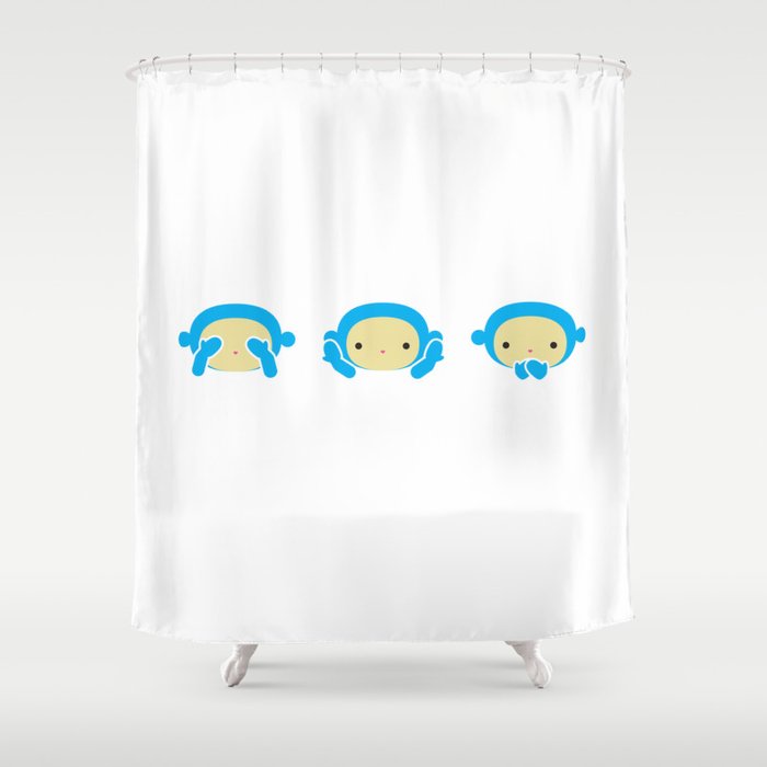 3 Wise Monkeys Shower Curtain