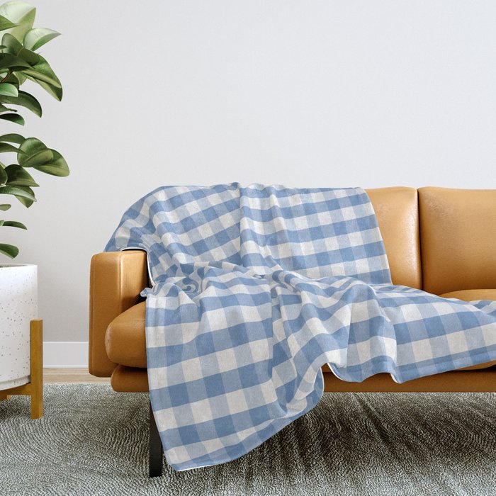 Blue check sales throw blanket