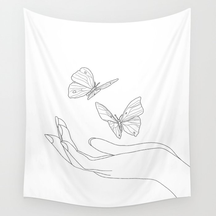 Butterfly tapestry 2025 black and white