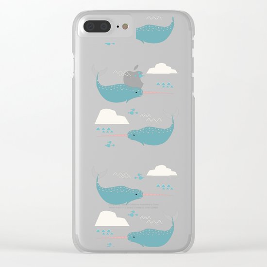 Narwhal pink Clear iPhone Case