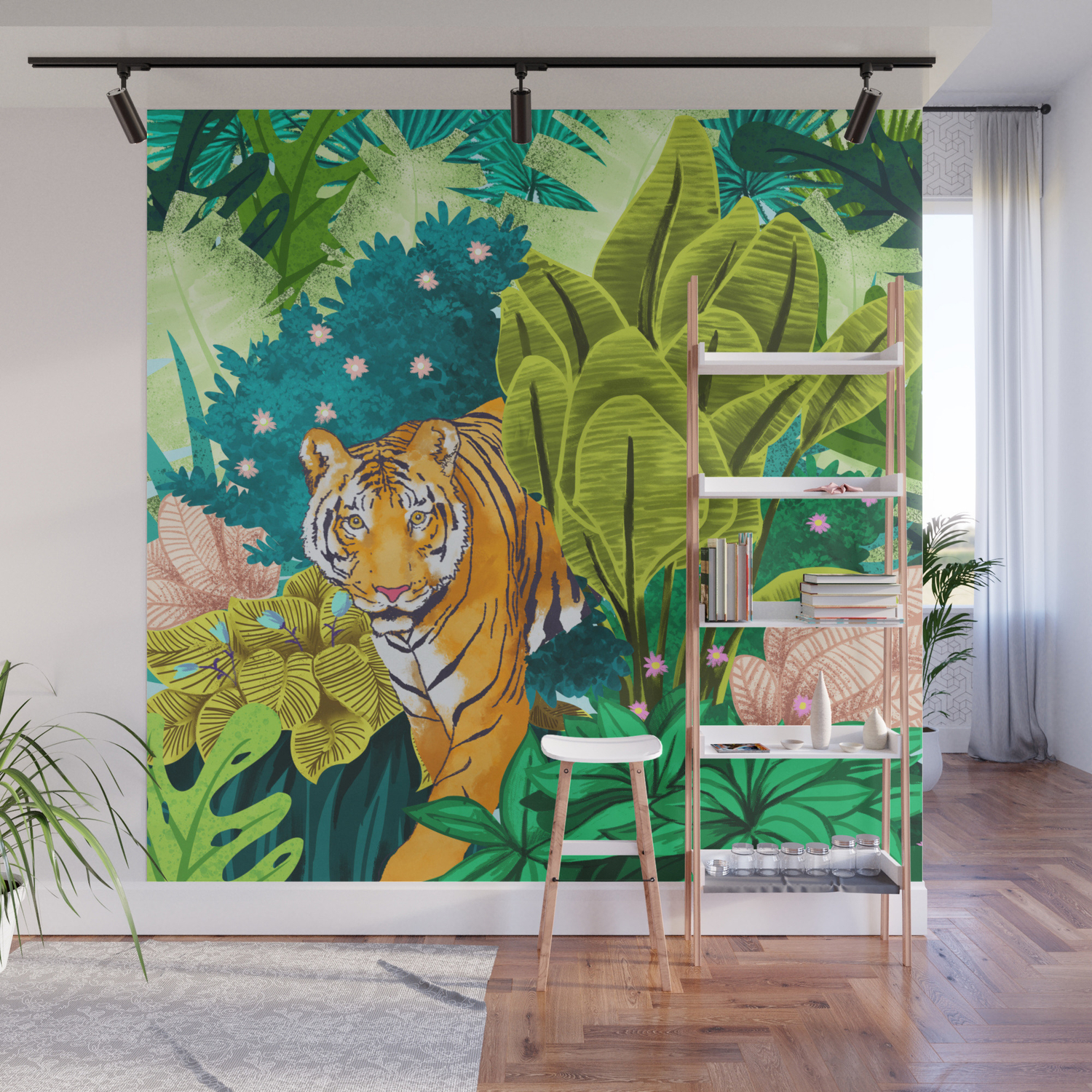 Jungle Tiger Wall Mural By 83oranges Society6
