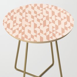 Abstract Geometric Pattern in Cream and Pink Side Table