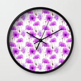 Purple Flowers Wall Clock