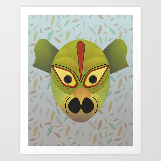 Devil amphibian bird mask Art Print