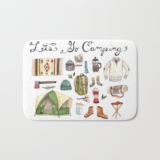 Let's Go Camping Bath Mat