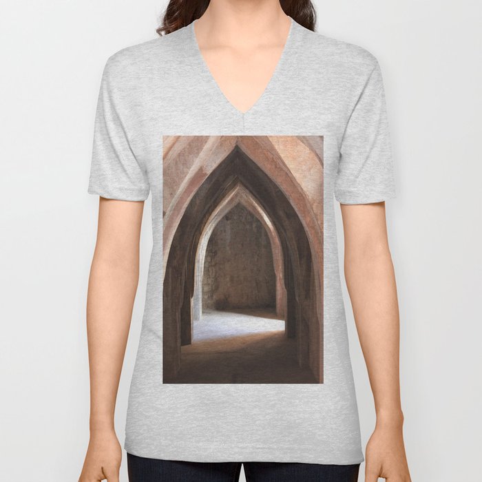 In the catacombs V Neck T Shirt
