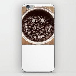 Coffee Is A Human Right - Trending Quotes On Wood Background Tshirt Sticker Magnet And More iPhone Skin