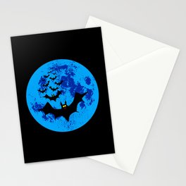 Vampire Bats Against The Blue Moon Stationery Card