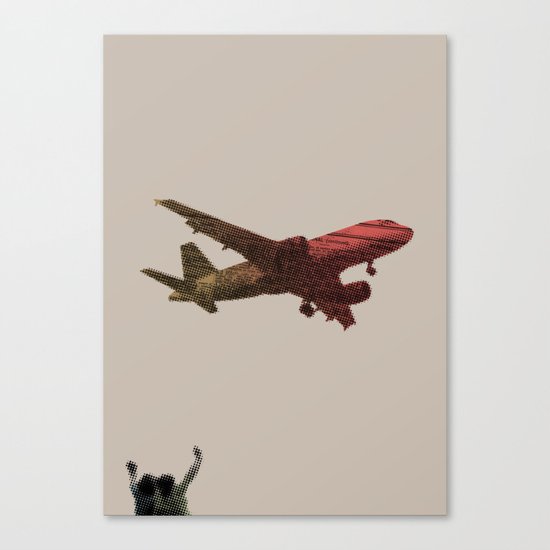 Dad's on that paper flight again Canvas Print