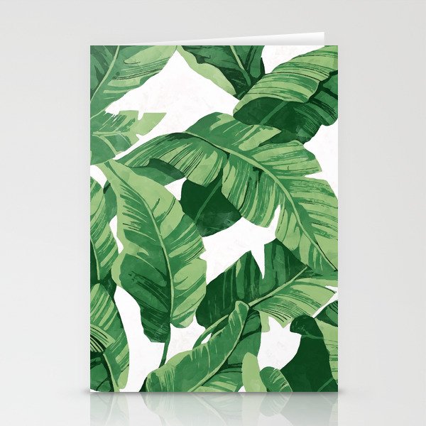 tropical banana leaves iv stationery cards by catyarte society6