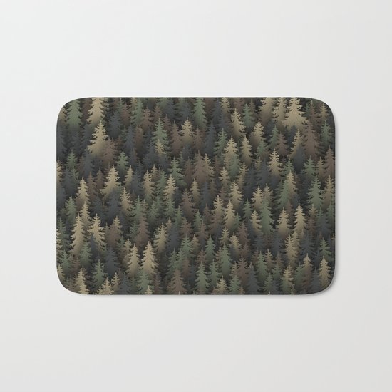 Forest camouflage Bath Mat