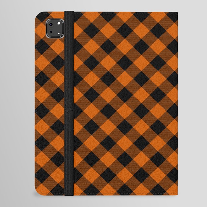 Autumn Burnt Orange Tartan Gingham Plaid Pattern  iPad Folio Case