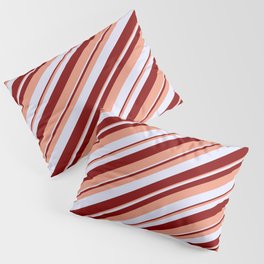 [ Thumbnail: Lavender, Maroon, and Dark Salmon Colored Striped/Lined Pattern Pillow Sham ]