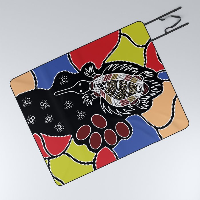 Authentic Aboriginal Art – Echidna Dreaming Picnic Blanket