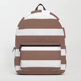 Brown Cacao Stripes and White Backpack