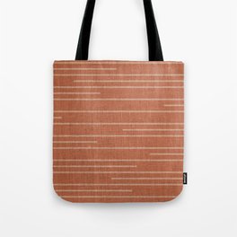 Geometric Art, Colorful Stripes, Terracotta Tote Bag