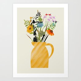Colorful flower in vase 4 Art Print